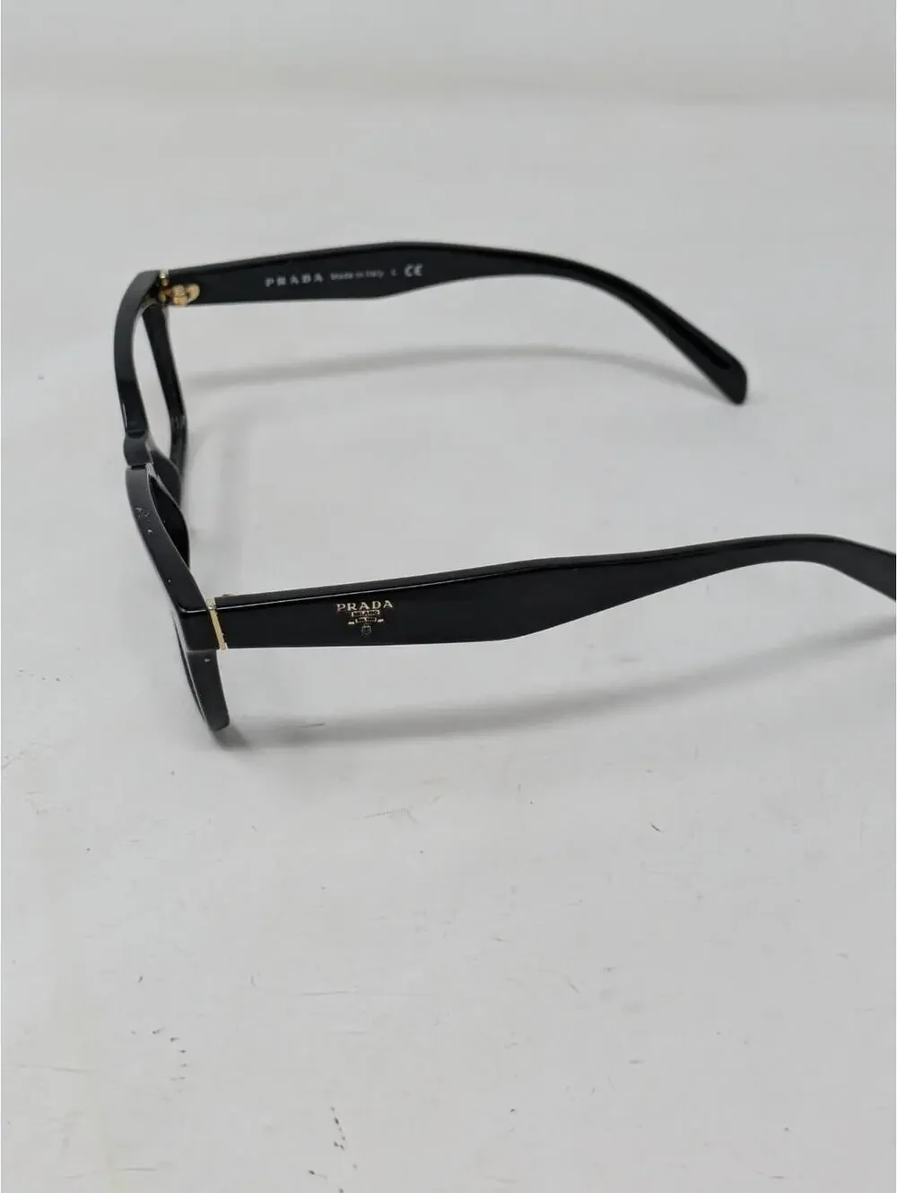 Prada Eyeglasses VPR 18T 1AB-1O1 Polished Black Square Frame Italy 53-16 140 - Picture 6 of 10